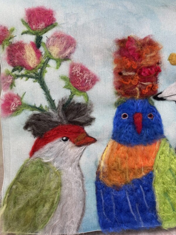 Berry Birds Wool Painting Wool Pack + Pre recorded video - Image 3
