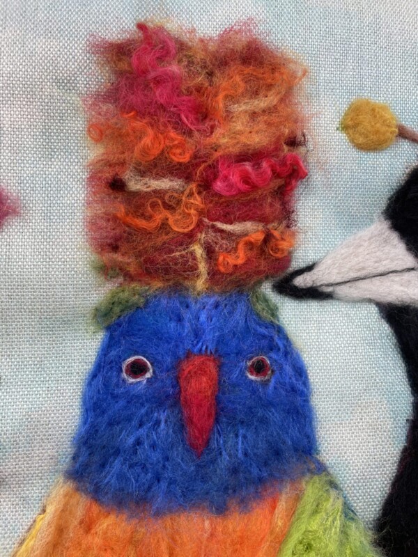 Berry Birds Wool Painting Wool Pack + Pre recorded video - Image 5
