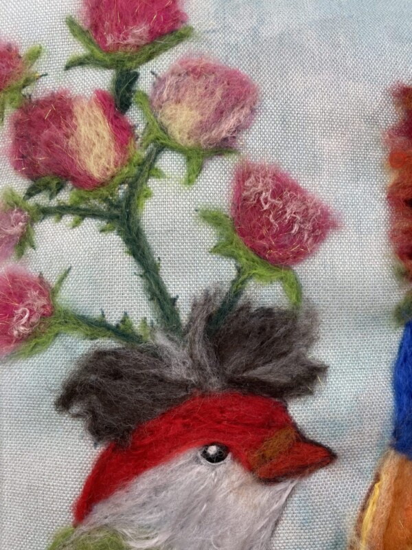 Berry Birds Wool Painting Wool Pack + Pre recorded video - Image 7