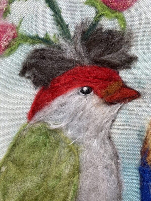 Berry Birds Wool Painting Wool Pack + Pre recorded video - Image 8